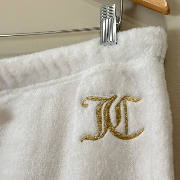 NWT Juicy Couture Plush Fleece Logo White Hoodie and Pant Pajama Set Size XL - Picture 11 of 14